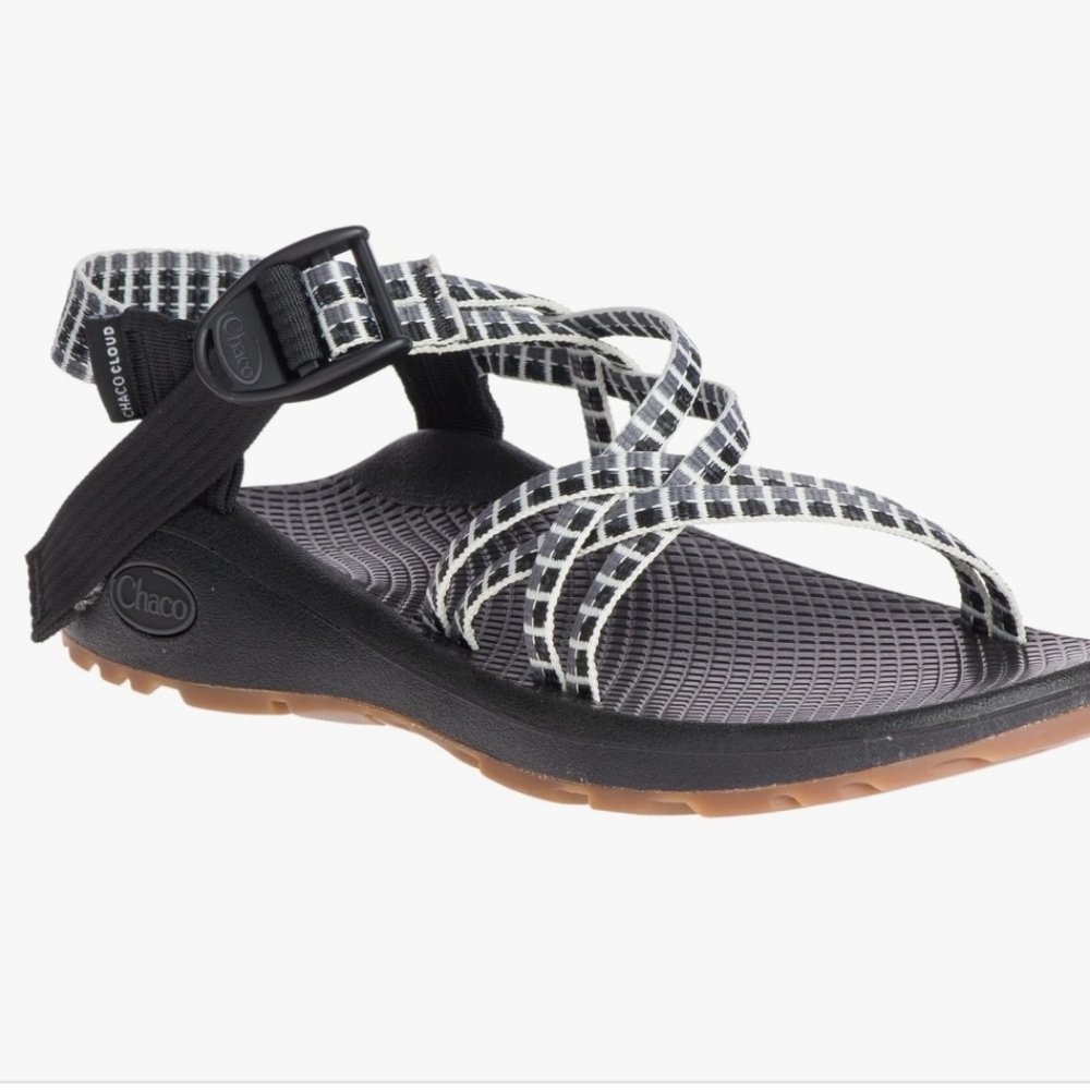Chaco Womens Z Cloud X sandal Tri Color Size W7 Black Gray & White New